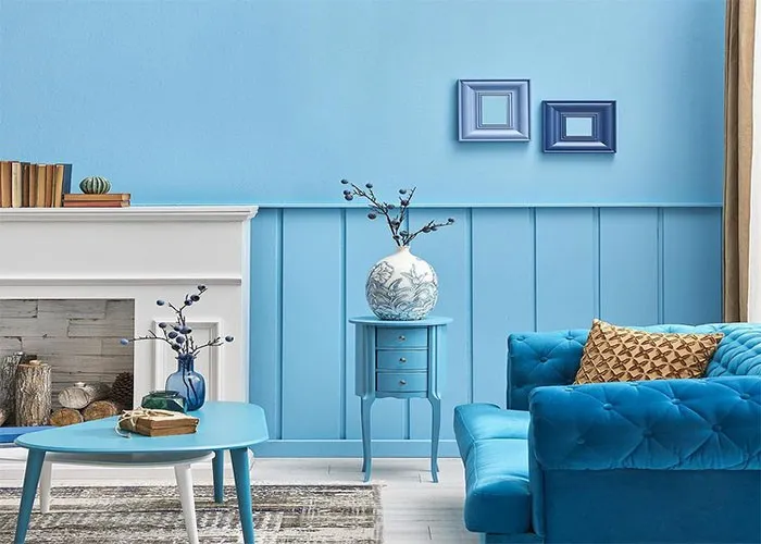 Blue Color Painted Wall in UAE