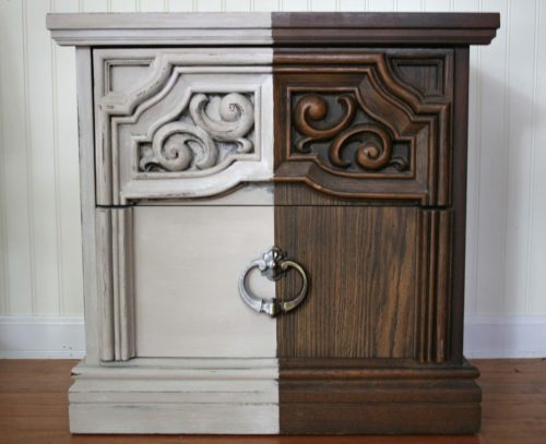 Elegant wooden side table painted in white finish dubai