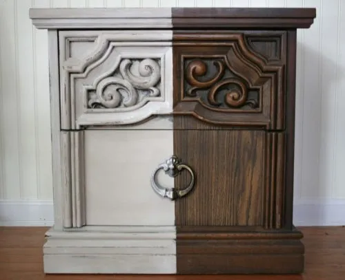 Elegant wooden side table painted in white finish dubai